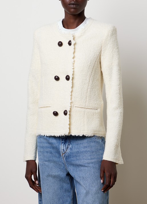 Isabel Marant Suely blazer in alpaca wolblend met paspelzakken