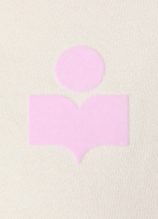 Isabel Marant Sweater met halve rits en logo - detail 5 gebroken wit