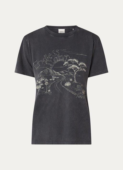 Isabel Marant T-shirt met print - voorkant antraciet