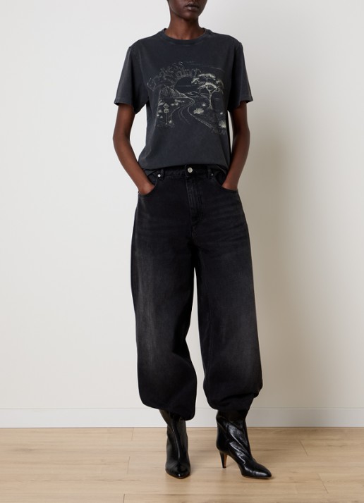 Isabel Marant T-shirt met print - voorkant 2 antraciet
