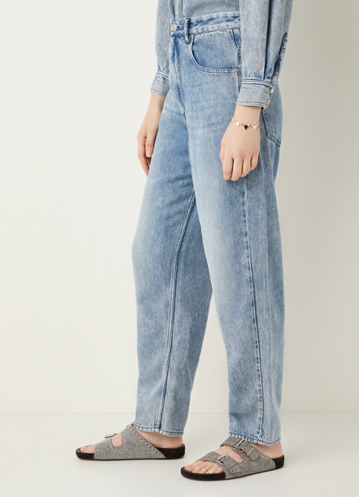 Isabel Marant Ticosy high waist loose fit jeans van lyocell - detail 3 indigo