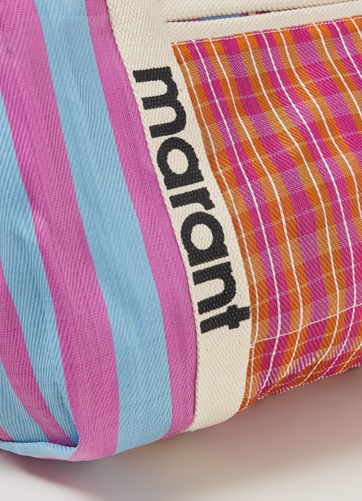 Isabel Marant Warden shopper met streep- en ruitdessin - detail 3 paars