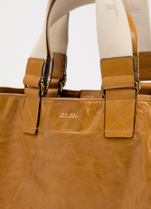 Isabel Marant Wardy shopper van leer - detail 4 donkeroranje