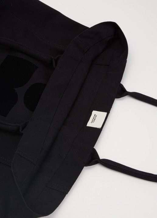 Isabel Marant Yenky shopper van canvas met logo - detail zwart
