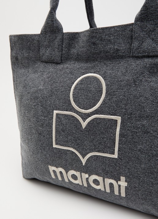 Isabel Marant Yenky shopper van canvas met logoborduring - detail 4 antraciet