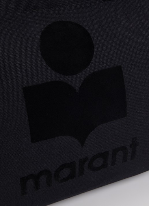 Isabel Marant Yenky shopper van canvas met logoborduring - detail 4 zwart