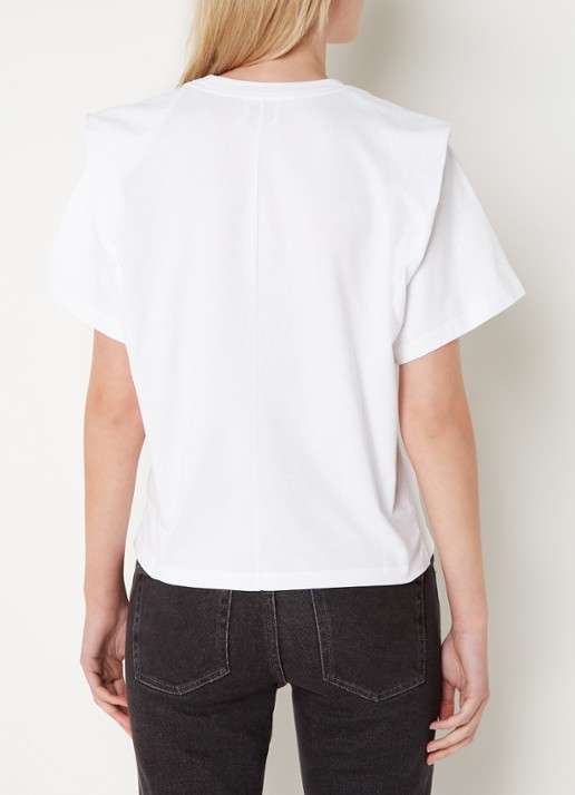 Isabel Marant Zelitos T-shirt met schouder detail - achterkant 5 wit