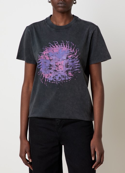 Isabel Marant Zoeline T-shirt met logoprint - detail 2 zwart