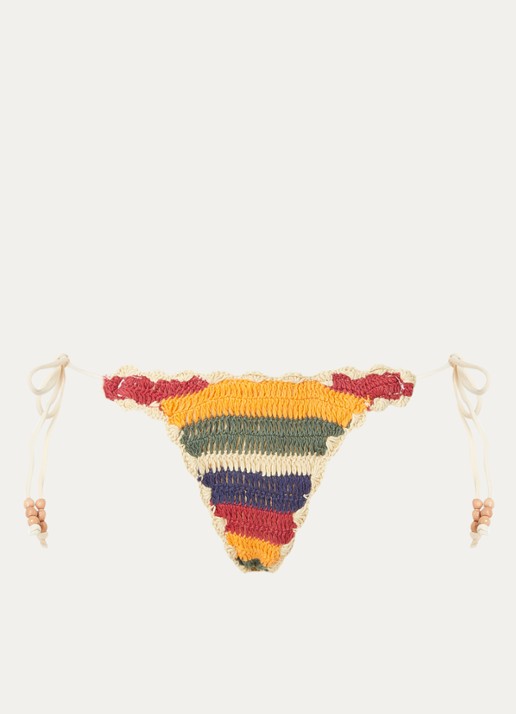 It's Now Cool Brazilian bikinislip van crochet - voorkant 3 abrikoos