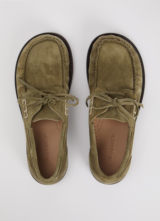J.W. Anderson Bootschoen van suède - detail 2 khaki