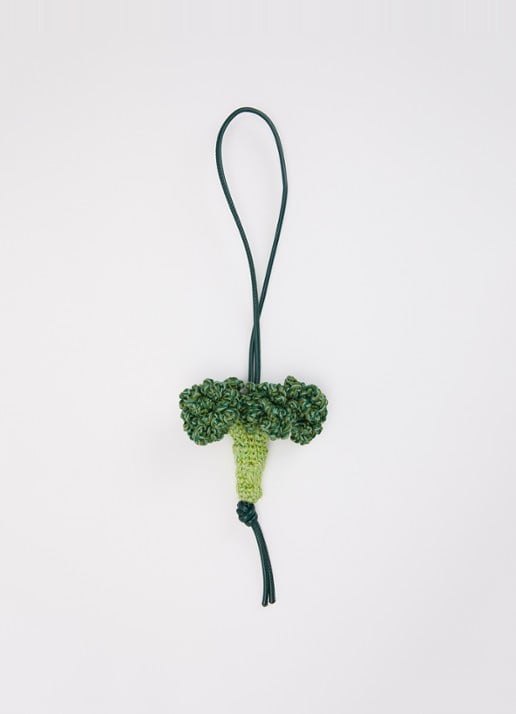 J.W. Anderson Broccoli tasbedel van crochet met details van leer