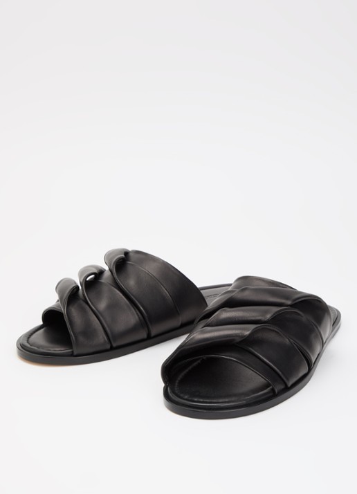 J.W. Anderson Coil slipper van leer - detail 3 zwart