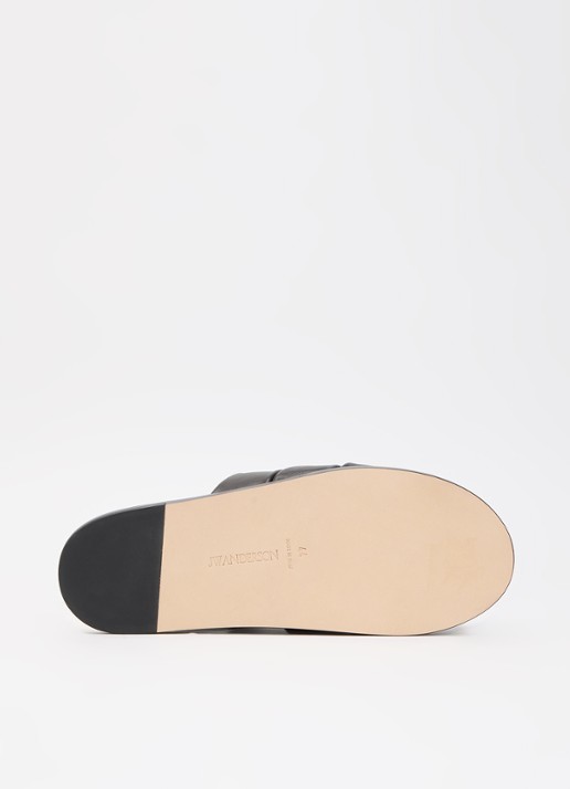 J.W. Anderson Coil slipper van leer - detail 5 zwart