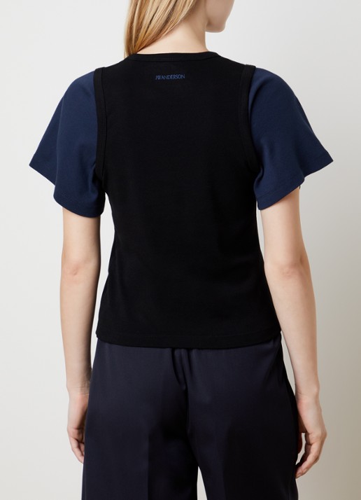 J.W. Anderson Double-Layered T-shirt - achterkant 3 zwart