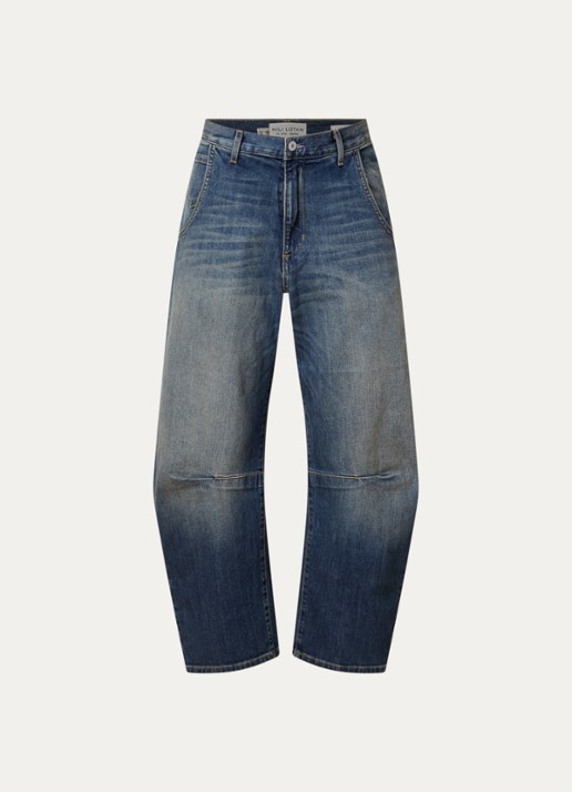 J.W. Anderson Emerson high waist balloon fit jeans met medium wassing - voorkant indigo