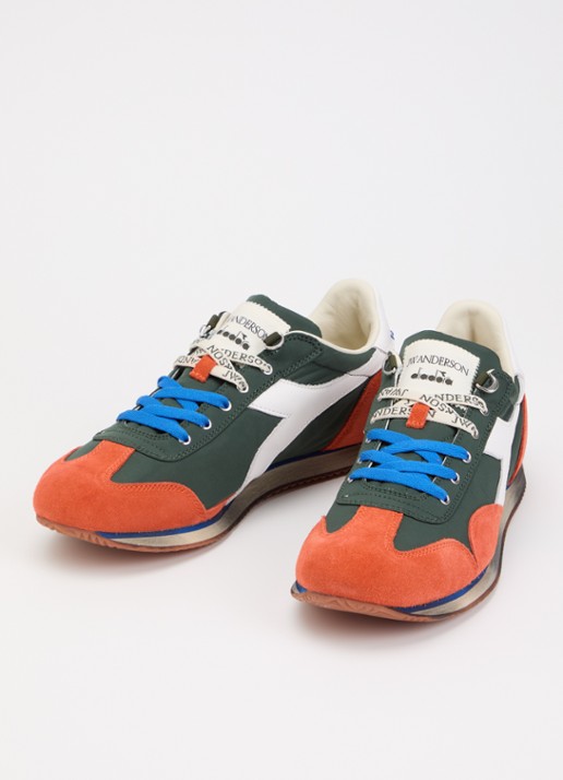 J.W. Anderson Equipe sneaker met details van suède - detail 2 oranje