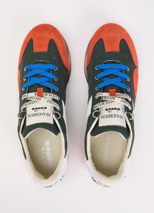 J.W. Anderson Equipe sneaker met details van suède - detail 3 oranje
