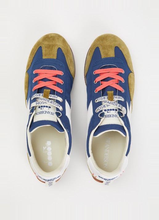 J.W. Anderson Equipe sneaker met details van suède - detail 4 legergroen