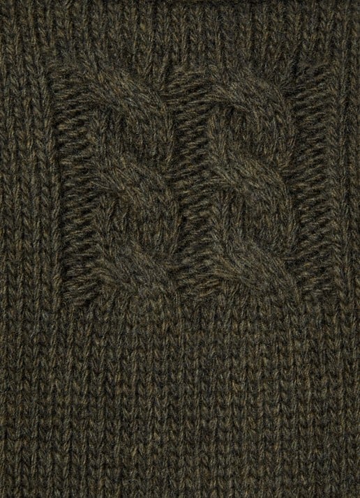 J.W. Anderson Fijngebreide trui van wol met opstaande kraag - detail 4 legergroen