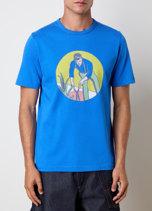 J.W. Anderson Gardener T-shirt met print - detail kobaltblauw