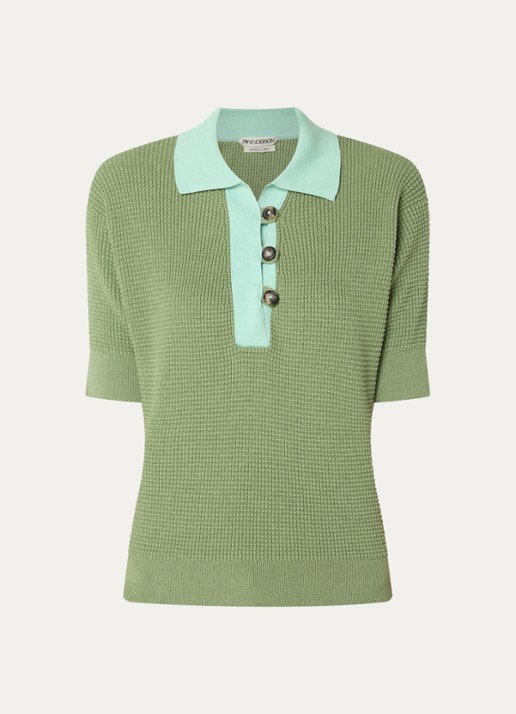 J.W. Anderson Grofgebreide polo in kasjmierblend met ribstructuur