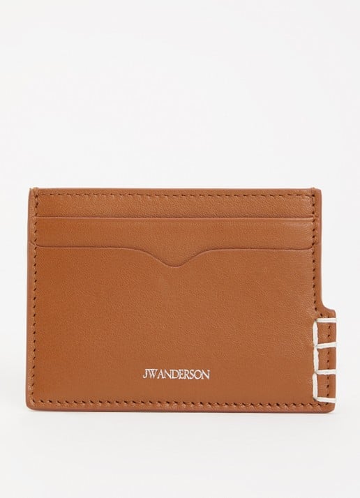 J.W. Anderson Loafer pasjeshouder van kalfsleer  - voorkant cognac