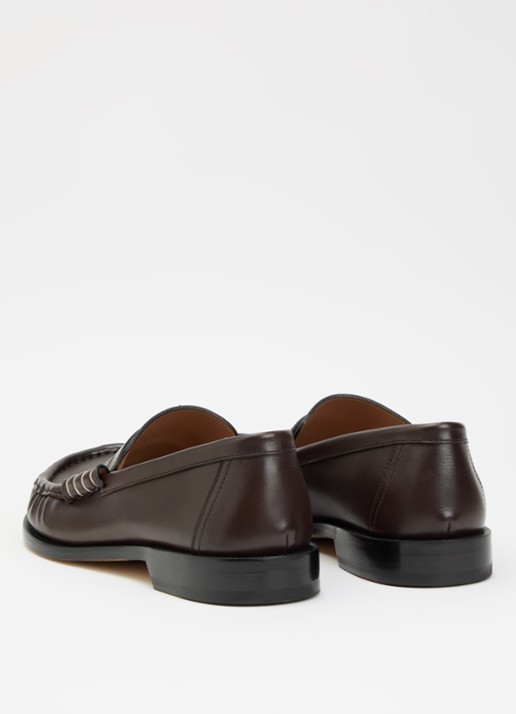 J.W. Anderson Loafer van kalfsleer - achterkant 5 chocoladebruin