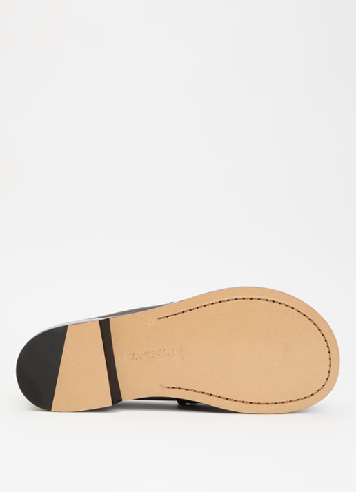 J.W. Anderson Loafer van kalfsleer - detail 3 chocoladebruin