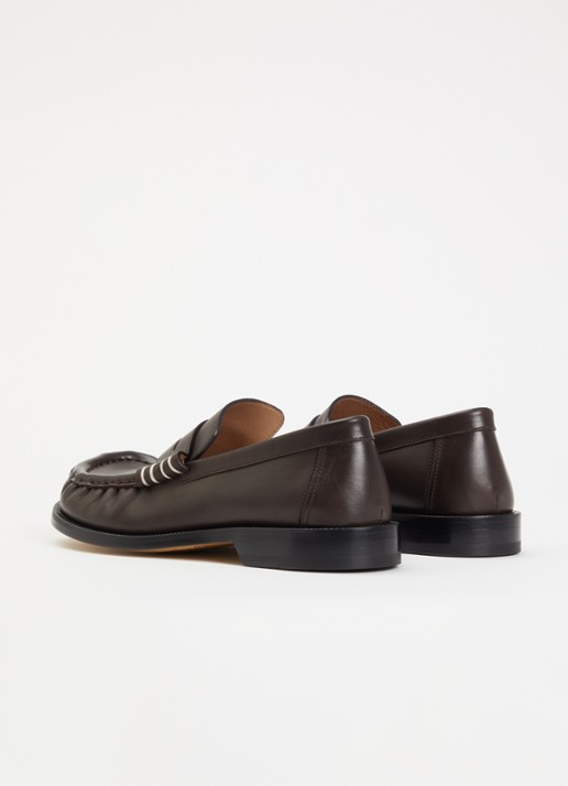 J.W. Anderson Loafer van kalfsleer - achterkant 6 chocoladebruin