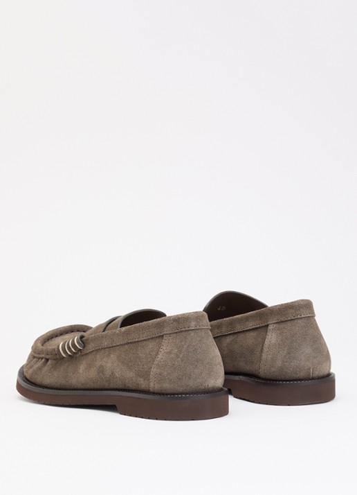 J.W. Anderson Loafer van suède - achterkant 6 taupe