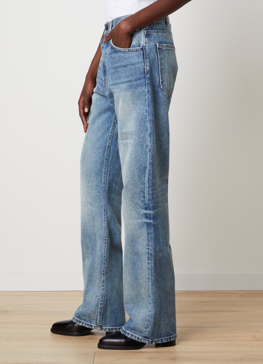 J.W. Anderson Mitchell high waist straight leg jeans met lichte wassing - detail 2 indigo