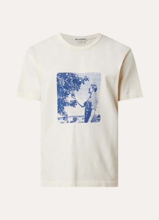 J.W. Anderson Picking Fruit T-shirt met print - voorkant 3 gebroken wit
