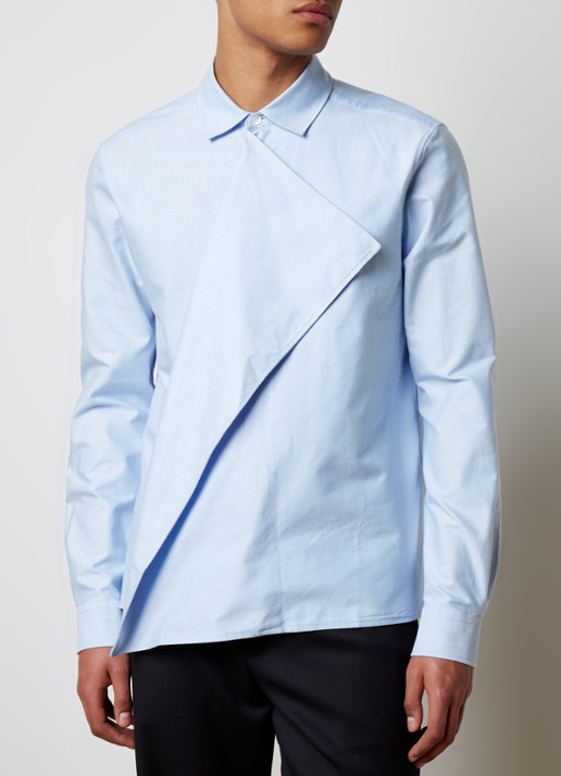 J.W. Anderson Regular fit overhemd met asymmetrische zoom - detail 3 lichtblauw