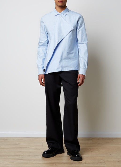 J.W. Anderson Regular fit overhemd met asymmetrische zoom - voorkant 2 lichtblauw