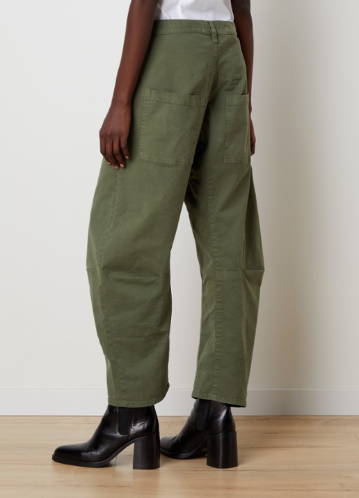 J.W. Anderson Shon high waist balloon fit broek met steekzakken - achterkant donkergroen