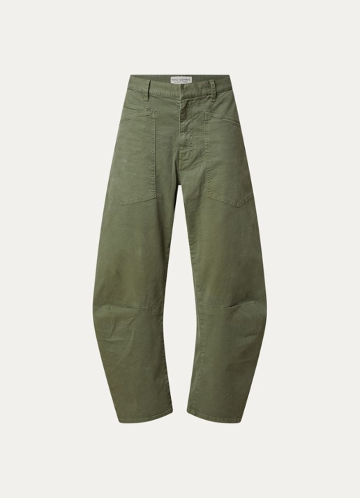 J.W. Anderson Shon high waist balloon fit broek met steekzakken - voorkant 5 donkergroen