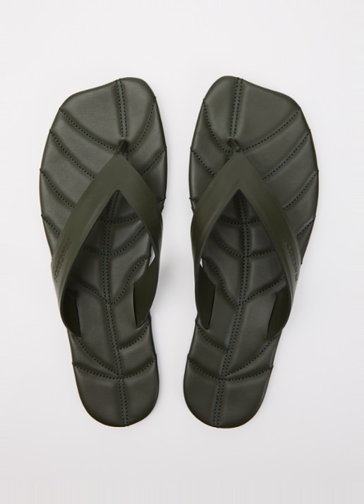J.W. Anderson Slipper van kalfsleer - detail 3 bronsgroen