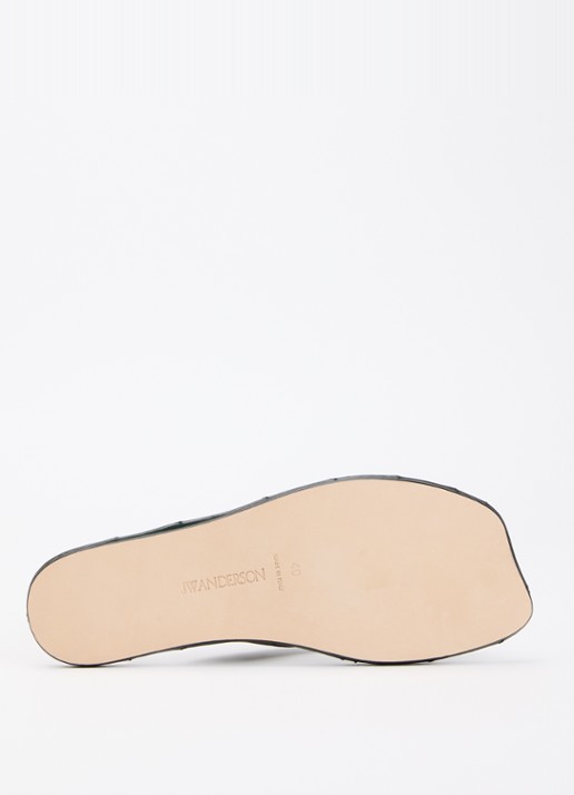 J.W. Anderson Slipper van kalfsleer - detail 4 bronsgroen