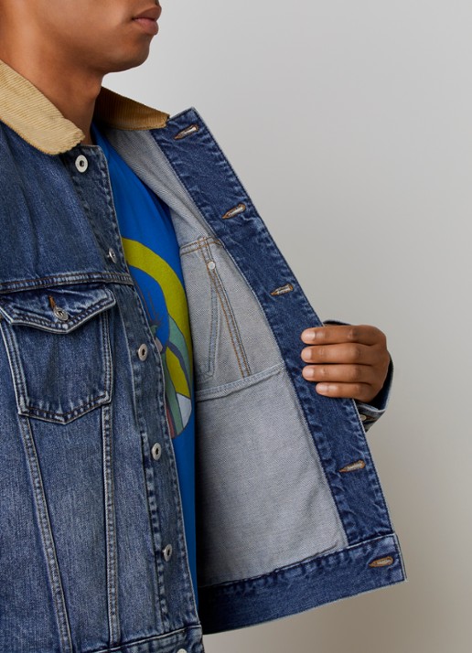J.W. Anderson Spijkerjas met details van corduroy - detail 5 indigo