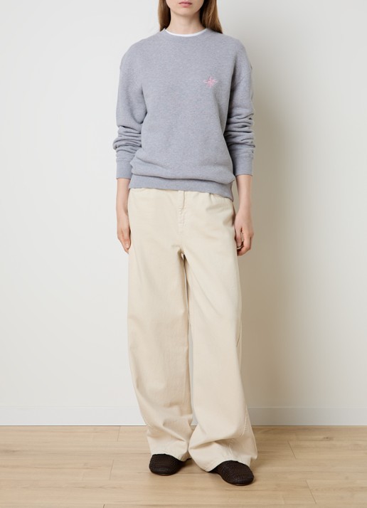 J.W. Anderson Sweater met logoborduring - voorkant 2 grijsmele