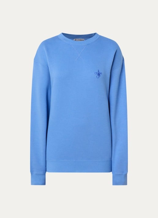 J.W. Anderson Sweater met logoborduring - voorkant blauwgrijs