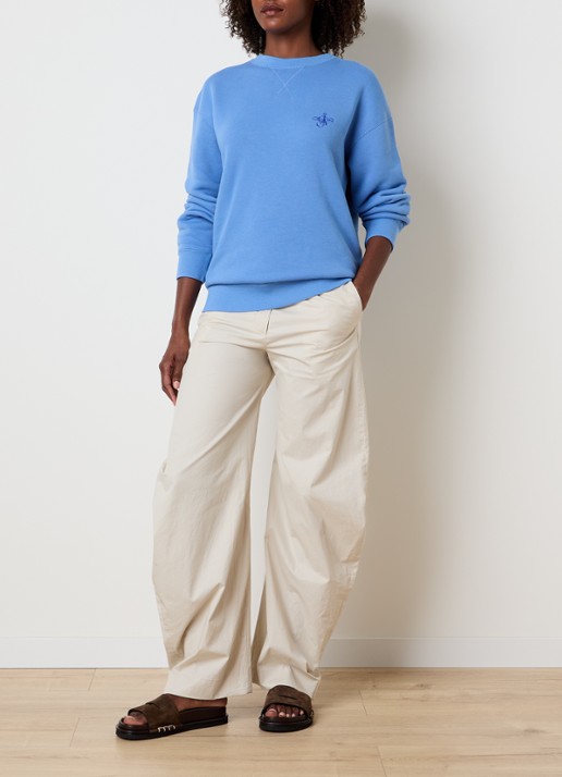 J.W. Anderson Sweater met logoborduring - voorkant 2 blauwgrijs