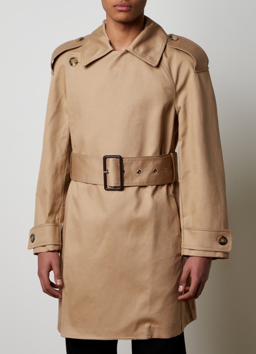 J.W. Anderson Trenhcoat met steekzakken en ceintuur - detail beige