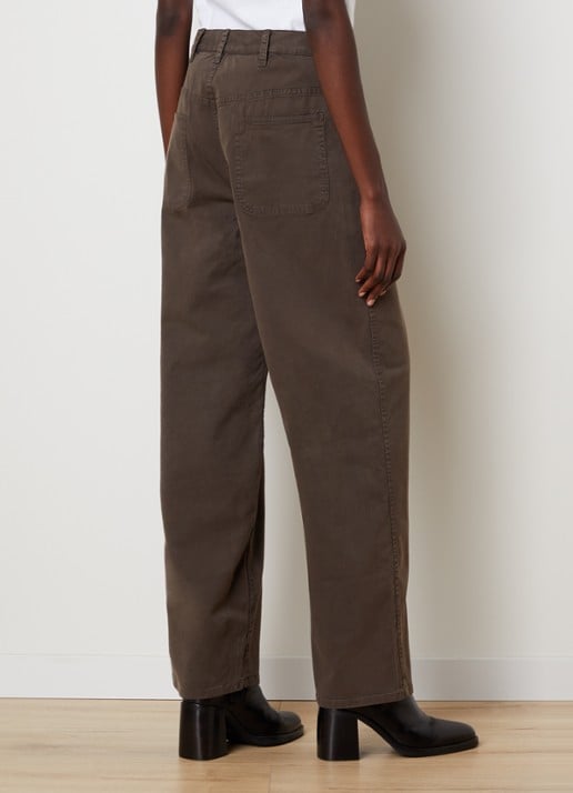J.W. Anderson Whitney high waist straight fit broek met steekzakken - achterkant 6 lichtbruin