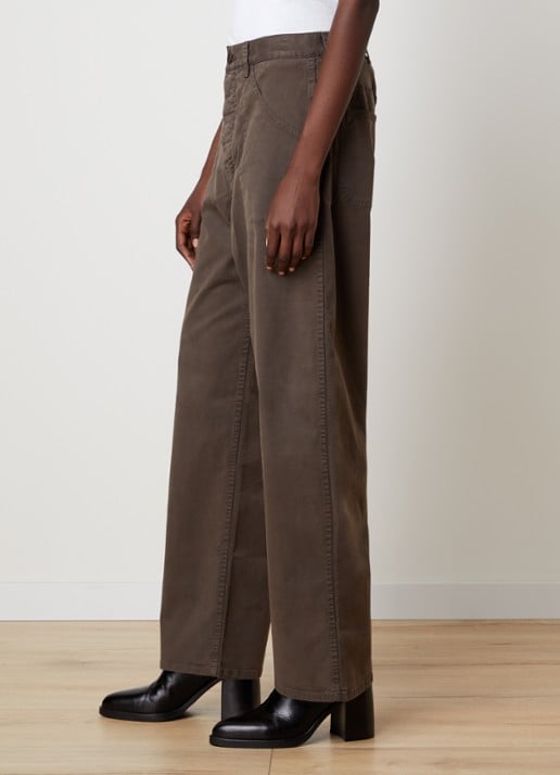 J.W. Anderson Whitney high waist straight fit broek met steekzakken - detail 4 lichtbruin