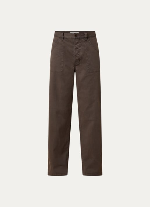 J.W. Anderson Whitney high waist straight fit broek met steekzakken - voorkant lichtbruin