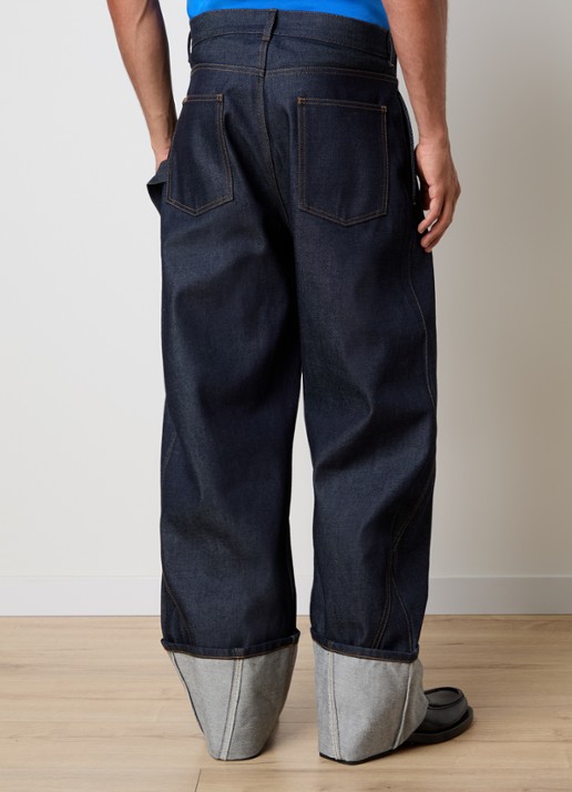 J.W. Anderson Wide leg jeans met donkere wassing - achterkant 6 indigo