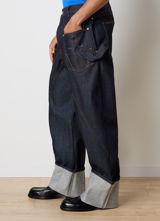 J.W. Anderson Wide leg jeans met donkere wassing - detail 2 indigo