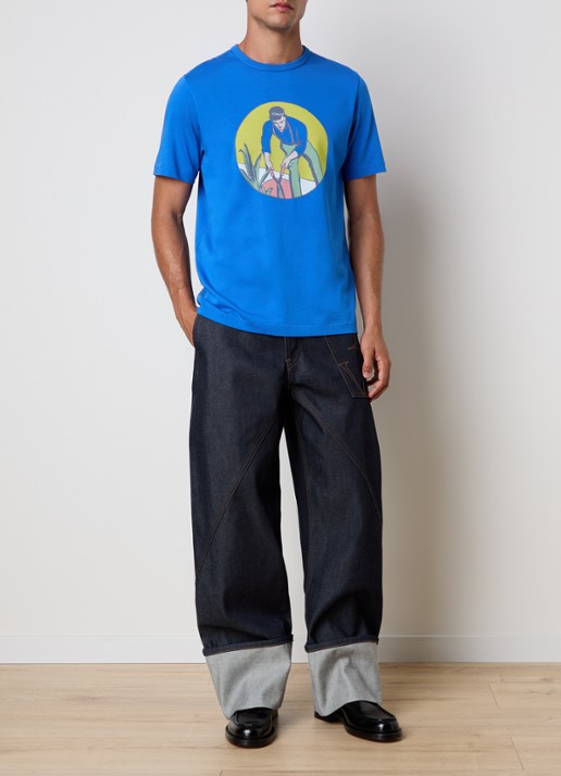 J.W. Anderson Wide leg jeans met donkere wassing - voorkant 5 indigo