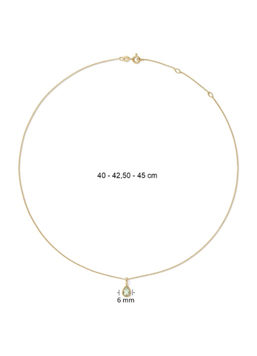 Jackie 14K Gold Amstel ketting van 14 karaat geelgoud - detail 3 groen